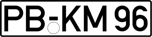 DIN Standard Nummernschild Auto vorn