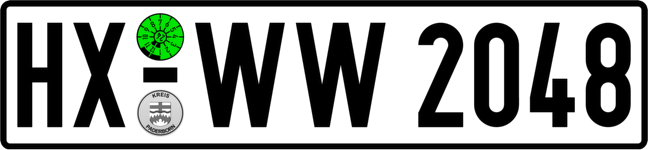 DIN Standard-Nummernschild in Engschrift da sonst zu breit