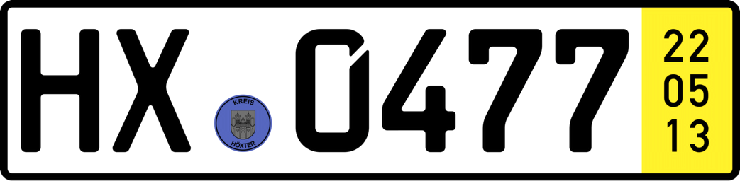 Kurzzeit Wappen grau (KFZ_HX)