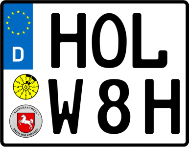H-Kennzeichen zweizeilig (Pkw und Motorrad)