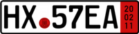 Kennzeichen HX:57EA Export