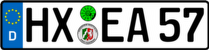 Kennzeichen HX:EA57 FE-Schrift
